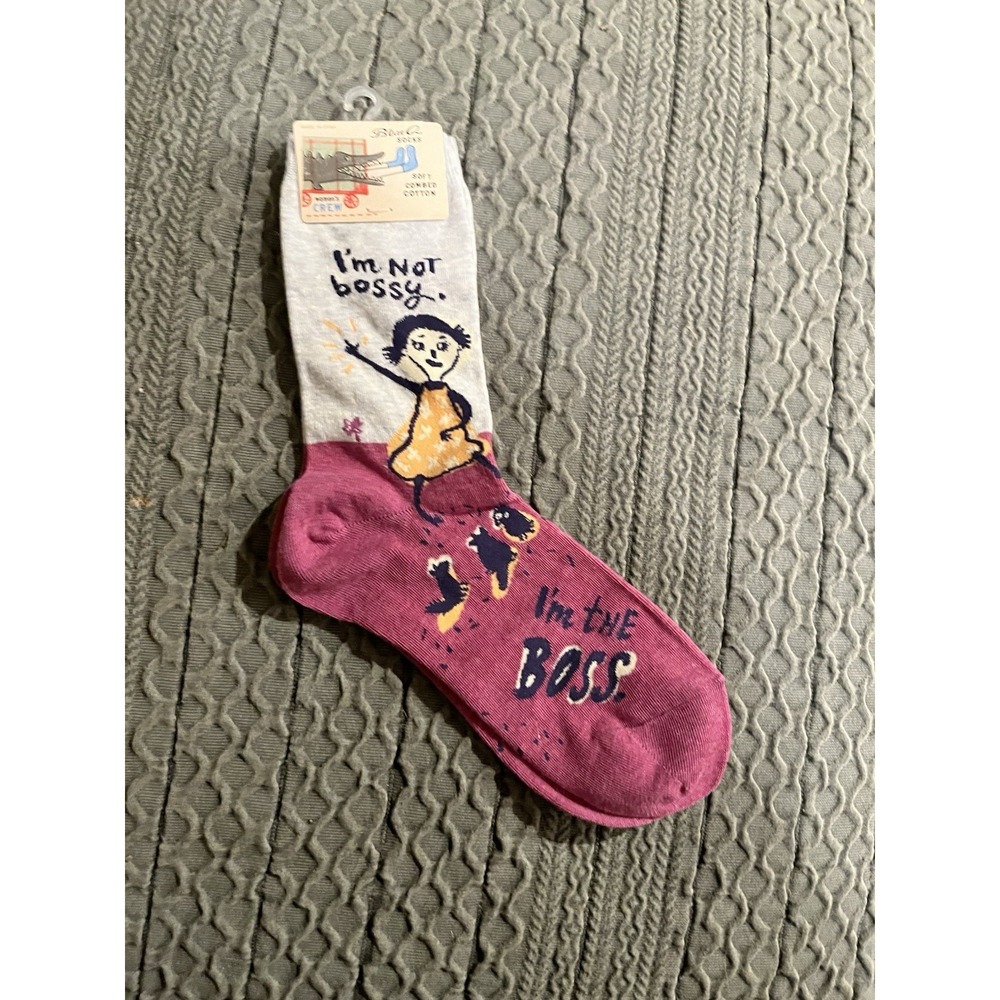 Blue Q Women's Socks - I'm Not Bossy, I'm The Boss Pink Novelty Profanity Funny